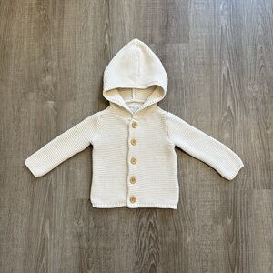 Carters Little Planet 100% Organic Cotton Ivory Cable Knit Cardigan Size 12M